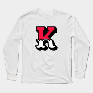 Monogram K - Alphabet Scrapbooking Red/White Circus Style Long Sleeve T-Shirt